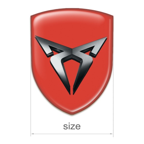 Seat Cupra Tuning Emblem Red Background and Graphite Logo 