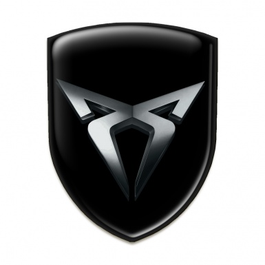 Seat Cupra Silicone Emblem Black with Dark Metal Logo 