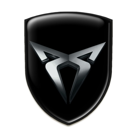 Seat Cupra Silicone Emblem Black with Dark Metal Logo 