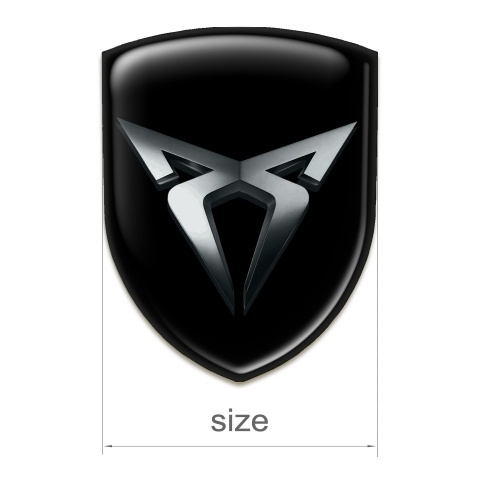 Seat Cupra Silicone Emblem Black with Dark Metal Logo 