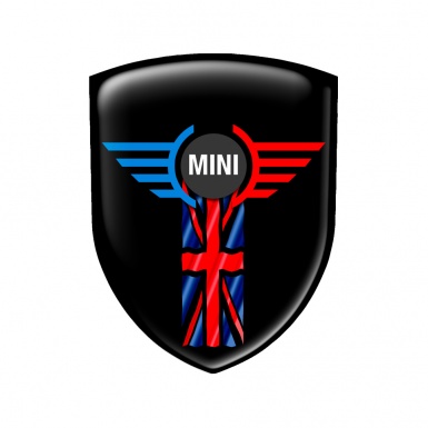 Mini Cooper Shield Silicone Emblem Black UK Flag
