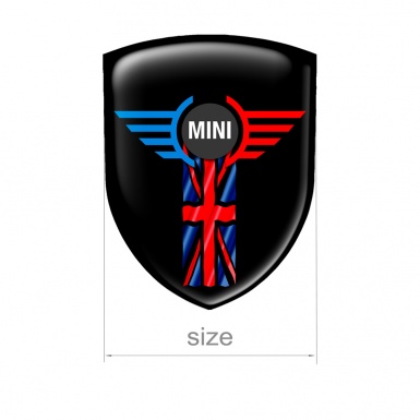 Mini Cooper Shield Silicone Emblem Black UK Flag