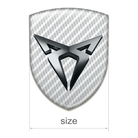 Seat Cupra Tuning Emblem White Carbon Style 