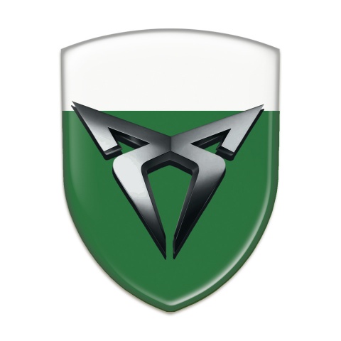 Seat Cupra Domed Emblem Green White Base Graphite Logo 