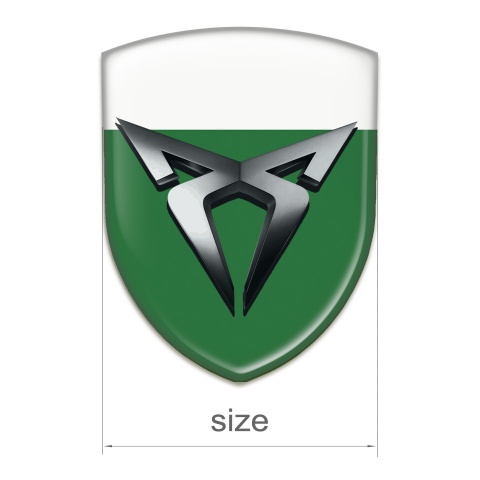 Seat Cupra Domed Emblem Green White Base Graphite Logo 