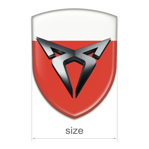 Seat Cupra Silicone Emblem Red White Base Graphite Logo 