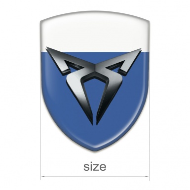 Seat Cupra Resin Sticker Blue White Base dark Metal Logo 