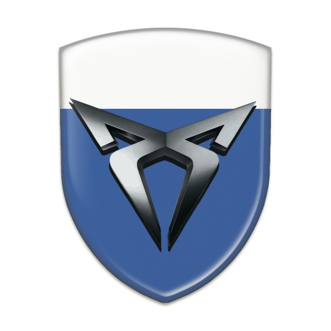 Seat Cupra Resin Sticker Blue White Base dark Metal Logo 