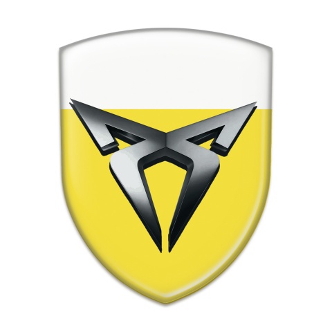 Seat Cupra 3D Gel Emblem Yellow White Base Graphite Logo 