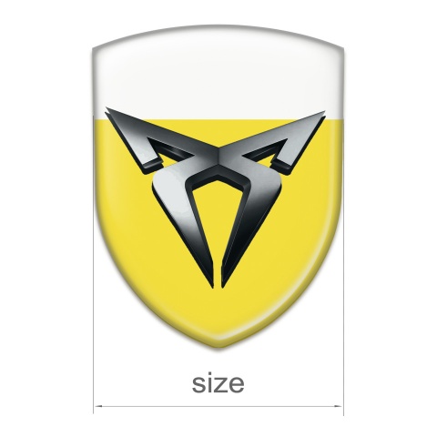 Seat Cupra 3D Gel Emblem Yellow White Base Graphite Logo 
