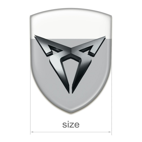 Seat Cupra 3D Gel Emblem Gray White Base Graphite Logo 