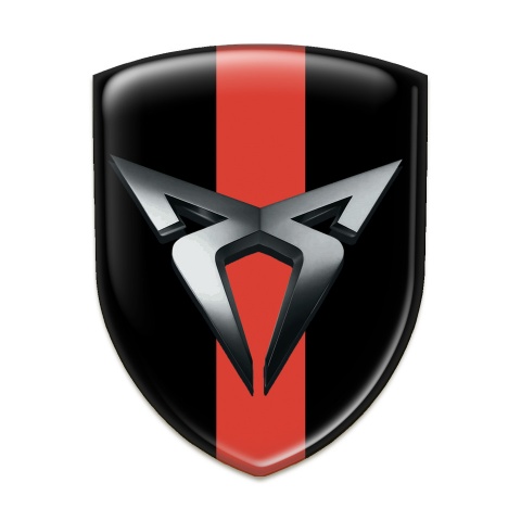 Seat Cupra Emblem Exterior Black with Red Tape Base Graphite Logo 