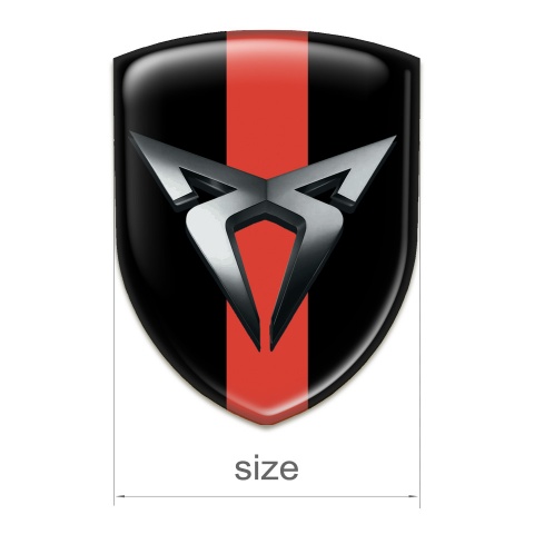 Seat Cupra Emblem Exterior Black with Red Tape Base Graphite Logo 