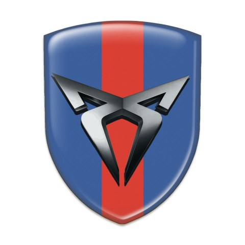 Seat Cupra Tuning Badge Blue with Red Tape base Graphite Logo 