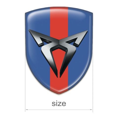 Seat Cupra Tuning Badge Blue with Red Tape base Graphite Logo 