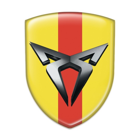 Seat Cupra Car Accessories Badge Yellow With Red Tape Base 