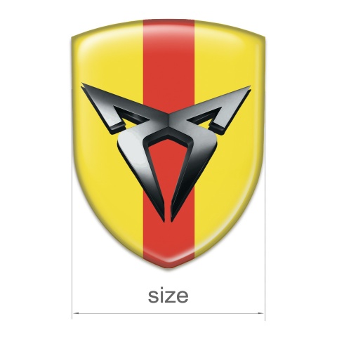 Seat Cupra Car Accessories Badge Yellow With Red Tape Base 