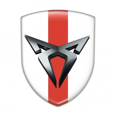 Seat Cupra Self Adhesive Car logo Emblem White with Red Tape Base 