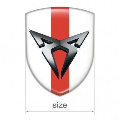 Seat Cupra Self Adhesive Car logo Emblem White with Red Tape Base 