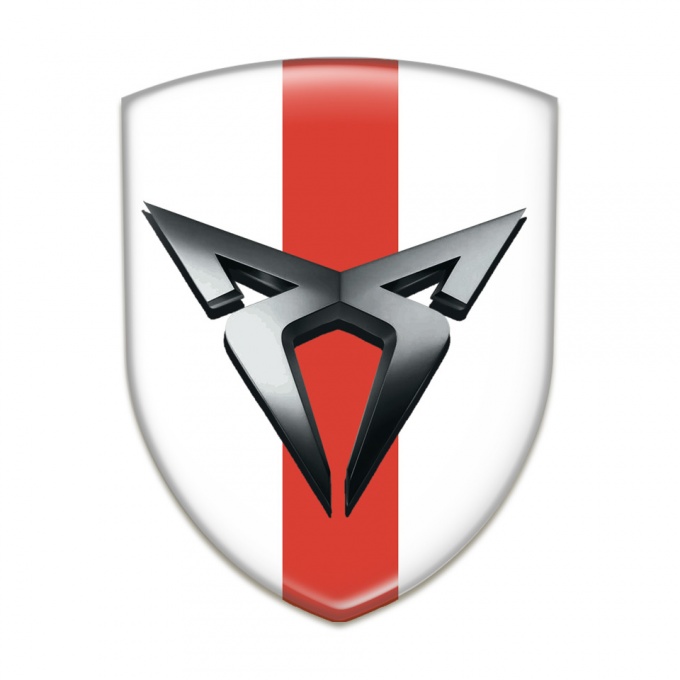 Seat Cupra Self Adhesive Car logo Emblem White with Red Tape Base 