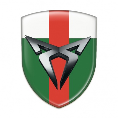 Seat Cupra Car Interior Badge Green White with Red Tape Base 