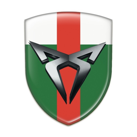 Seat Cupra Car Interior Badge Green White with Red Tape Base 