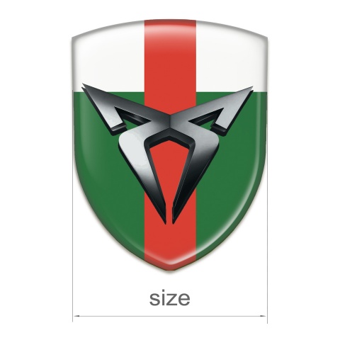 Seat Cupra Car Interior Badge Green White with Red Tape Base 