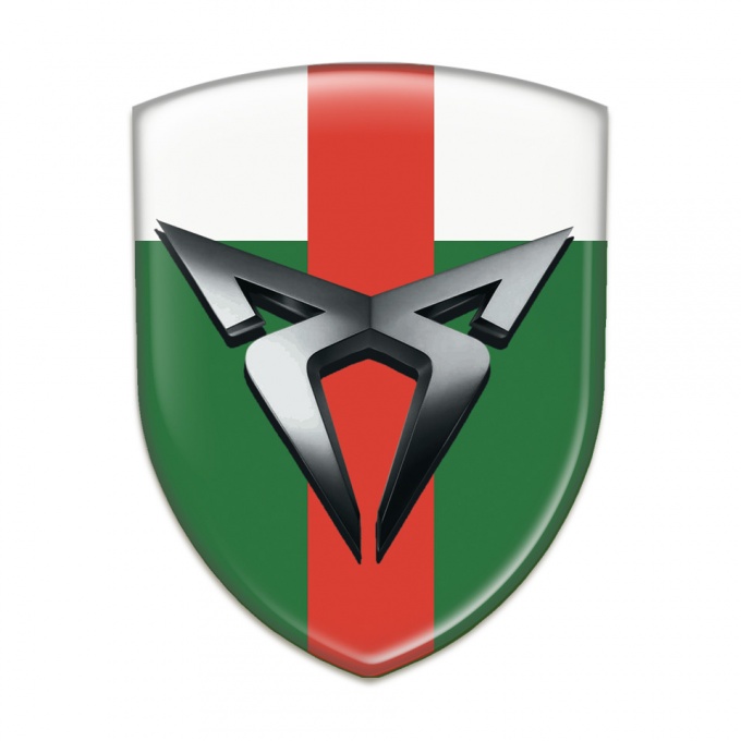 Seat Cupra Car Interior Badge Green White with Red Tape Base 