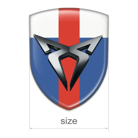 Seat Cupra Car Interior Badge Blue White with Red Tape Base 
