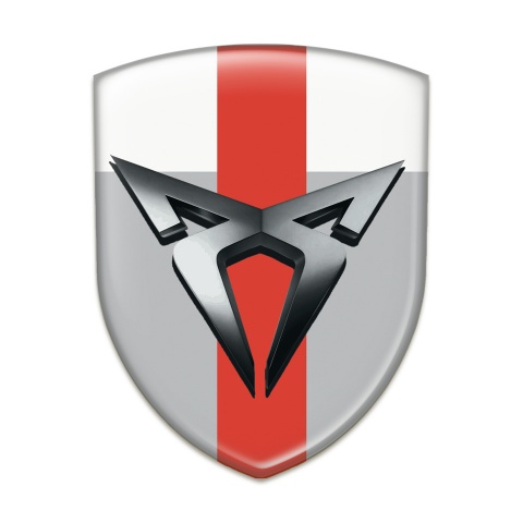 Seat Cupra Silicone Badge Gray White with Red Tape Base 
