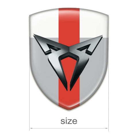 Seat Cupra Silicone Badge Gray White with Red Tape Base 