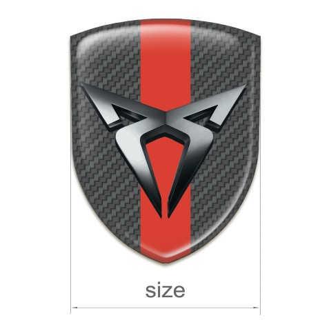 Seat Cupra Silicone Badge Carbon with Red Tape 