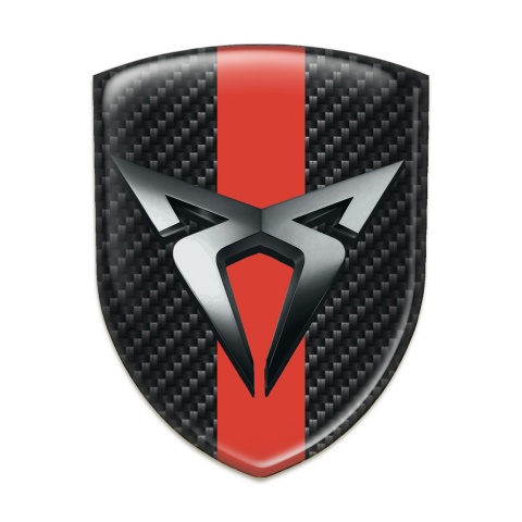 Seat Cupra Emblem Badge Logo Black Fibers Red Tape