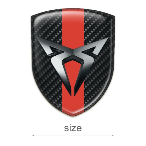 Seat Cupra Emblem Badge Logo Black Fibers Red Tape