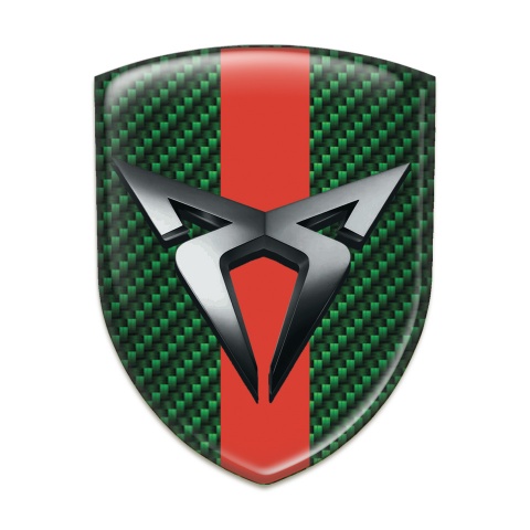 Seat Cupra Emblem Badge Logo Green Carbon with Red Tape 