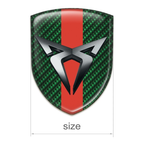 Seat Cupra Emblem Badge Logo Green Carbon with Red Tape 