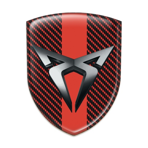 Seat Cupra Logo Emblem Red Carbon with Red Tape 