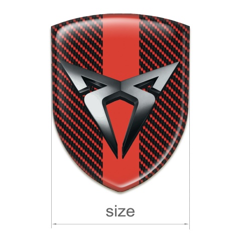 Seat Cupra Logo Emblem Red Carbon with Red Tape 