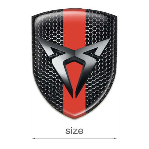 Seat Cupra Tuning Emblem Perforated Steel With Red tape 