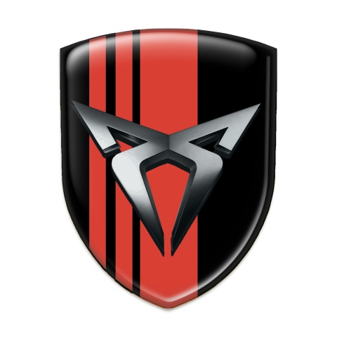 Seat Cupra Self Adhesive Emblem Logo Black base with Red Bands 