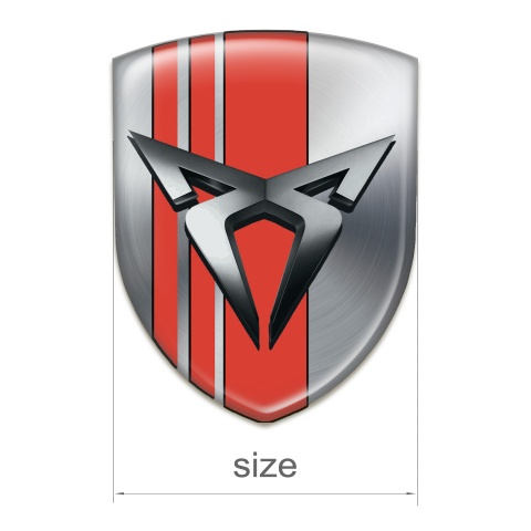Seat Cupra Domed Emblem Silver Base with Red bands 