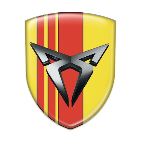 Seat Cupra 3D Gel Emblem Yellow with Red bands