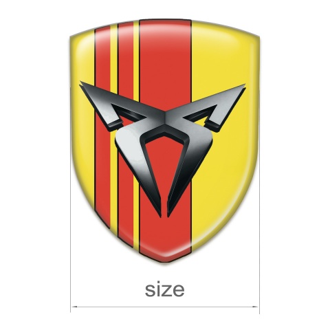 Seat Cupra 3D Gel Emblem Yellow with Red bands