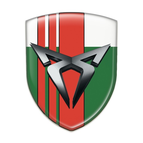 Seat Cupra Tuning Badge  Green White with Red bands 