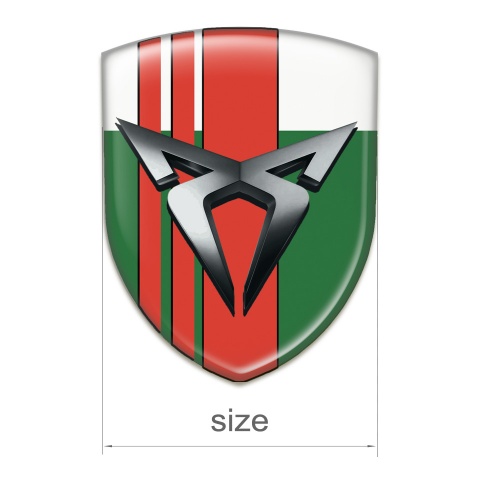 Seat Cupra Tuning Badge  Green White with Red bands 