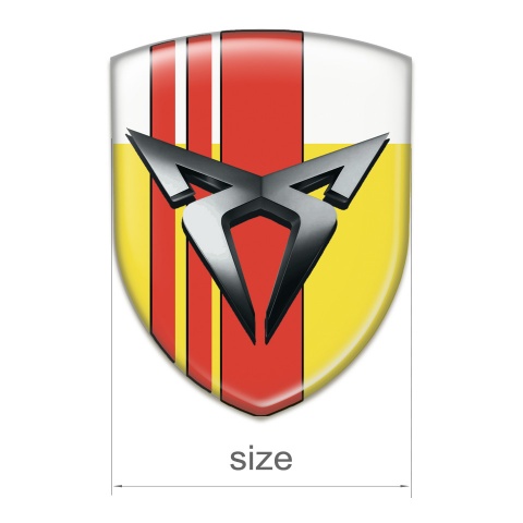 Seat Cupra Self Adhesive Car logo Emblem Yellow White with Red Bands 