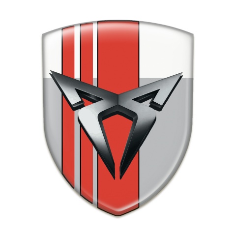 Seat Cupra Car Interior Badge Gray White with Red Bands Model 