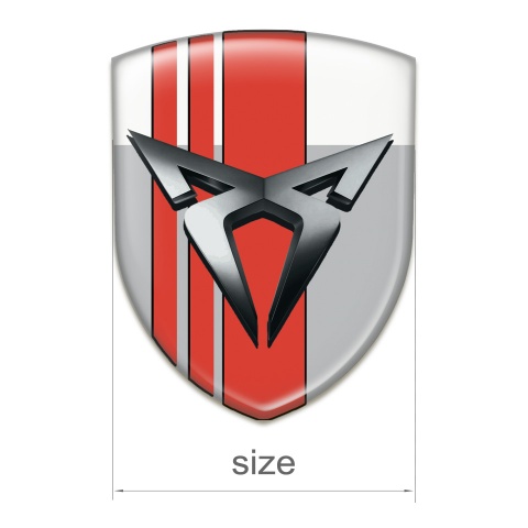 Seat Cupra Car Interior Badge Gray White with Red Bands Model 