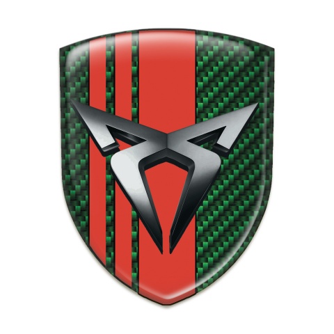 Seat Cupra Silicone Badge Green Carbon with Red Bands 