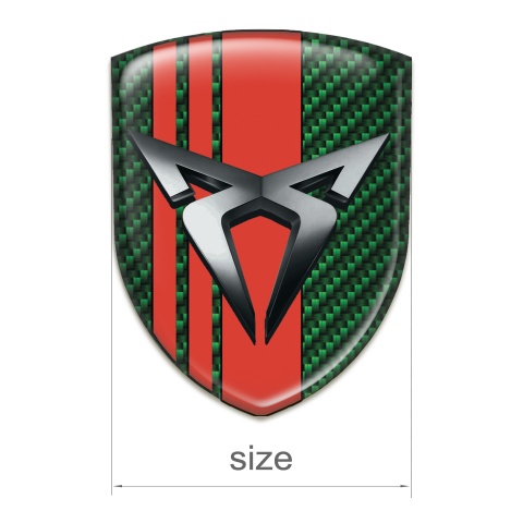 Seat Cupra Silicone Badge Green Carbon with Red Bands 